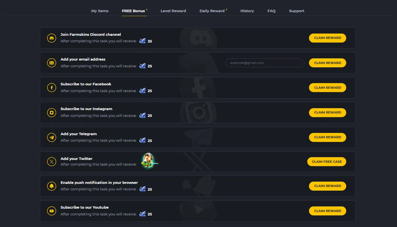 Farmskins: Free bonus tasks