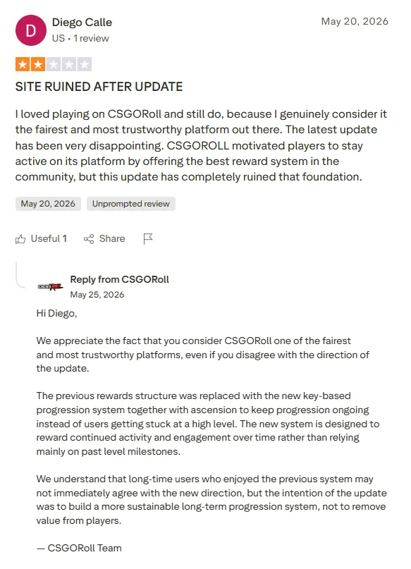 CSGORoll: 2-star review