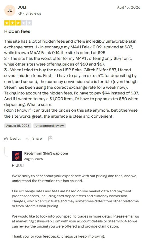 SkinSwap: 3-star review